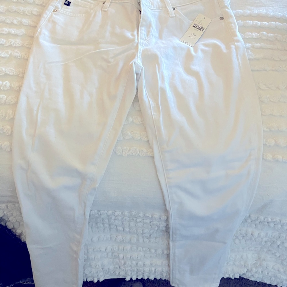 AG Stevie Ankle Petite White Ankle Jeans